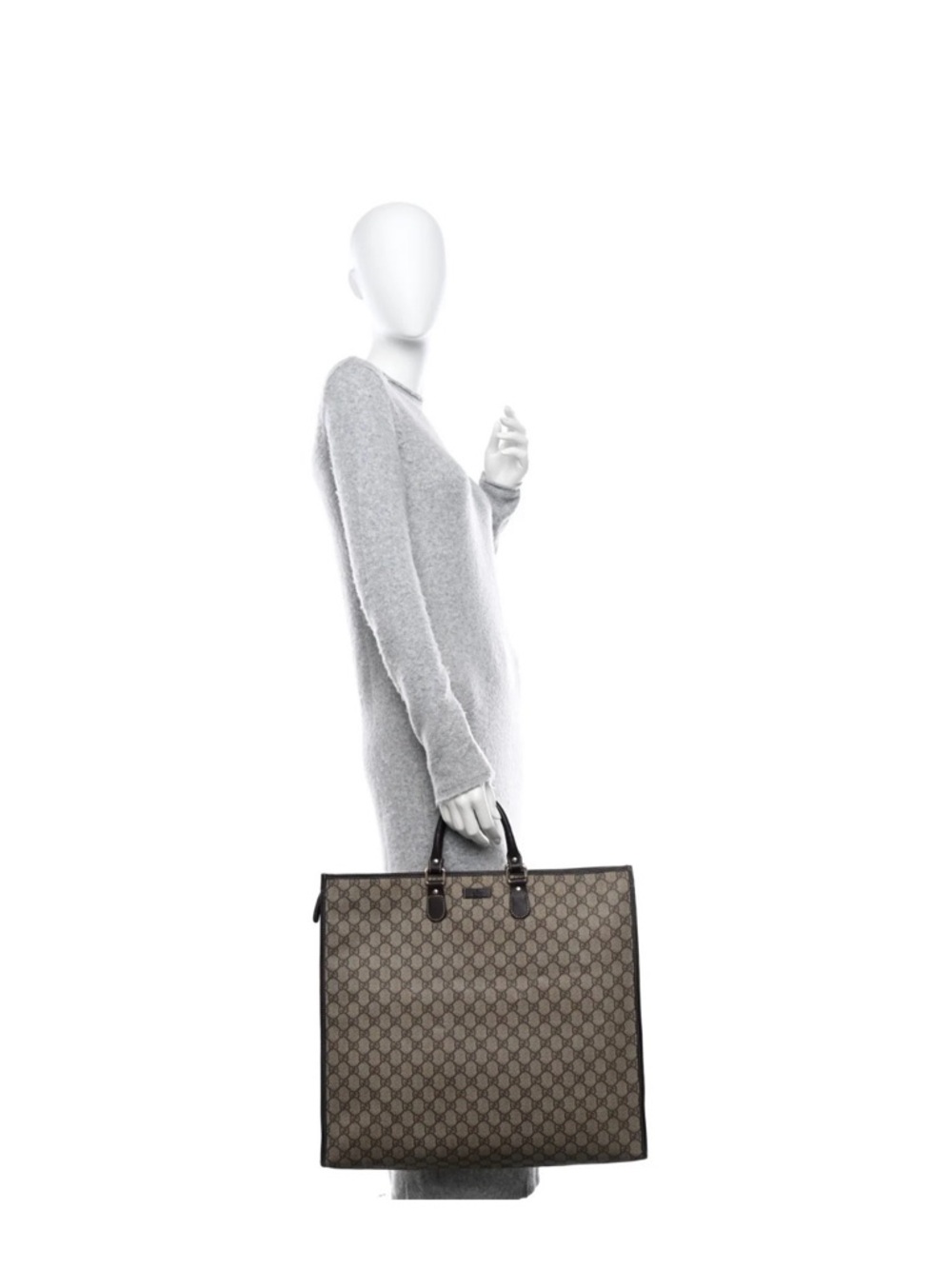 GG Plus Monogram XL Tote Dark Brown